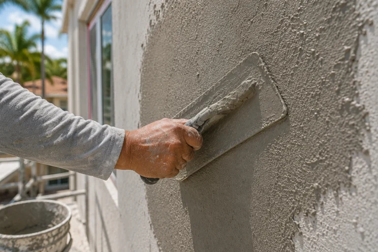 Trowel smoothing stucco texture - My Express Handyman LLC